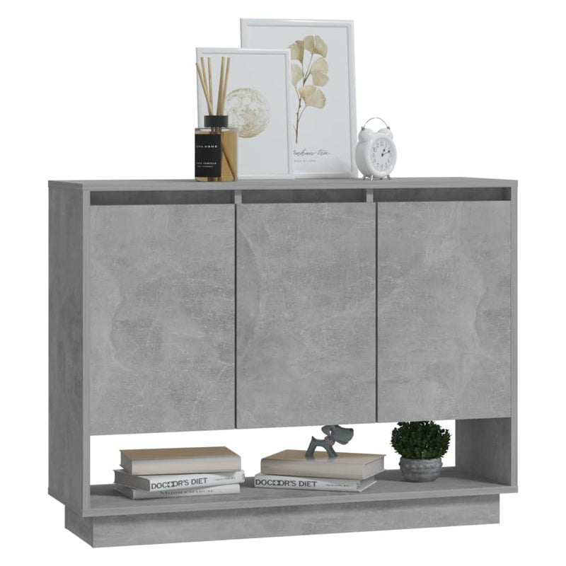 vidaXL betonszürke forgácslap tálalószekrény 97 x 31 x 75 cm
