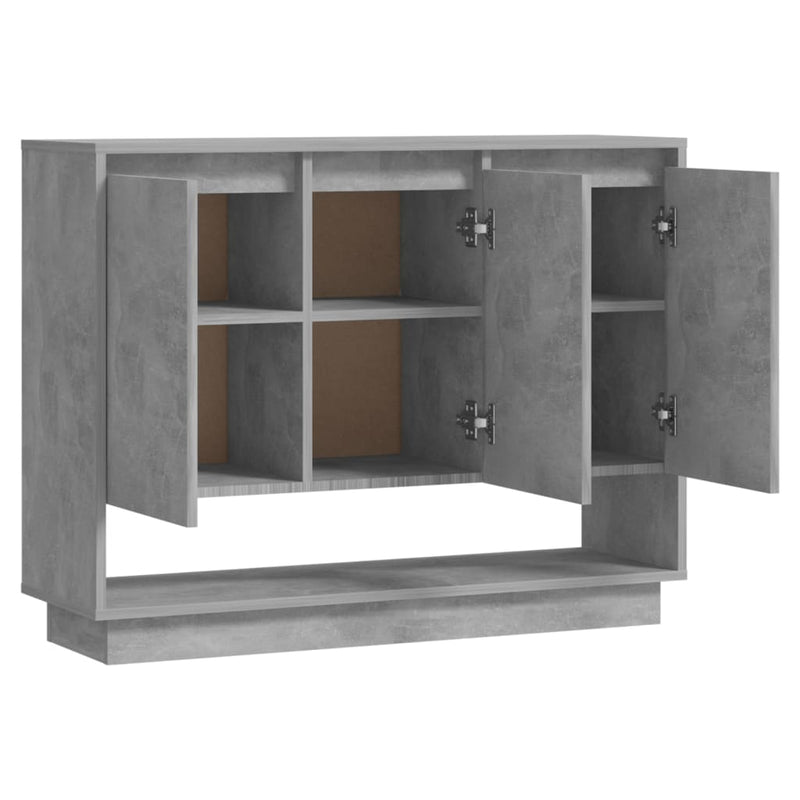 vidaXL betonszürke forgácslap tálalószekrény 97 x 31 x 75 cm