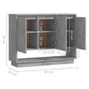 vidaXL betonszürke forgácslap tálalószekrény 97 x 31 x 75 cm