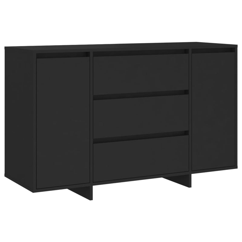 vidaXL fekete szerelt fa tálalószekrény 3 fiókkal 120 x 41 x 75 cm
