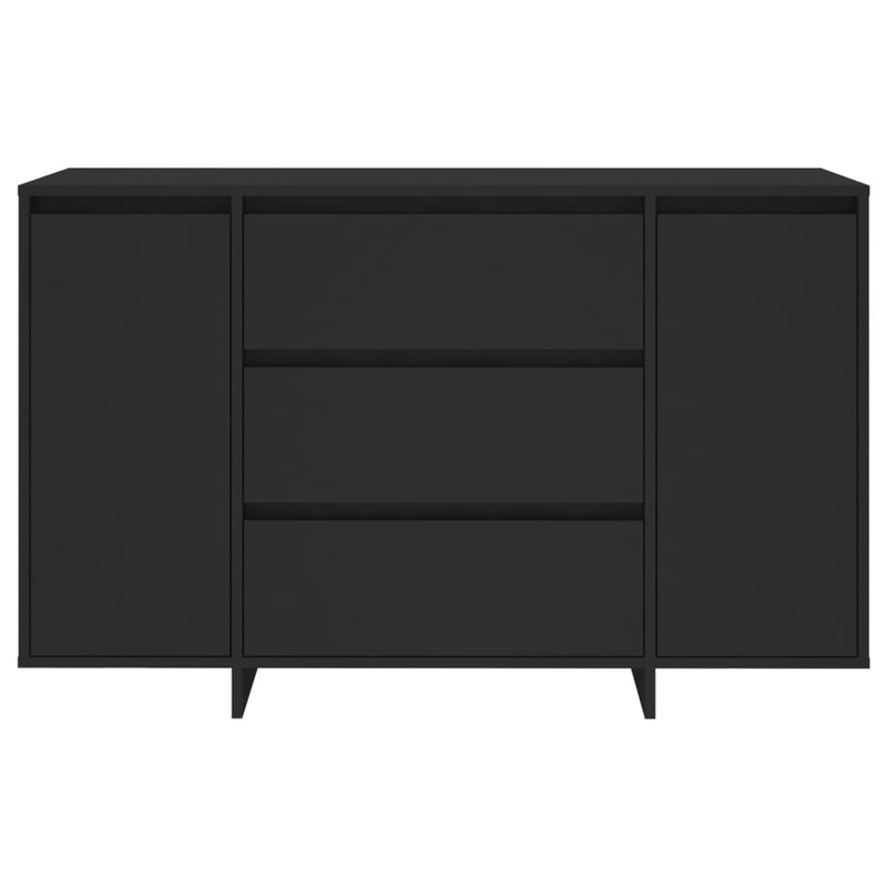vidaXL fekete szerelt fa tálalószekrény 3 fiókkal 120 x 41 x 75 cm