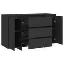 vidaXL fekete szerelt fa tálalószekrény 3 fiókkal 120 x 41 x 75 cm