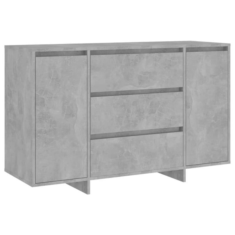 vidaXL betonszürke szerelt fa tálalószekrény 3 fiókkal 120x41x75 cm