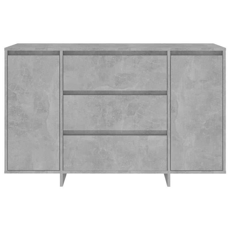 vidaXL betonszürke szerelt fa tálalószekrény 3 fiókkal 120x41x75 cm