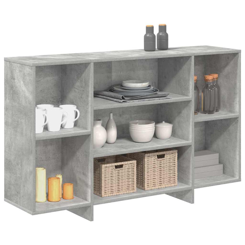 vidaXL betonszürke szerelt fa tálalószekrény 120x30x75 cm