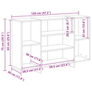 vidaXL betonszürke szerelt fa tálalószekrény 120x30x75 cm