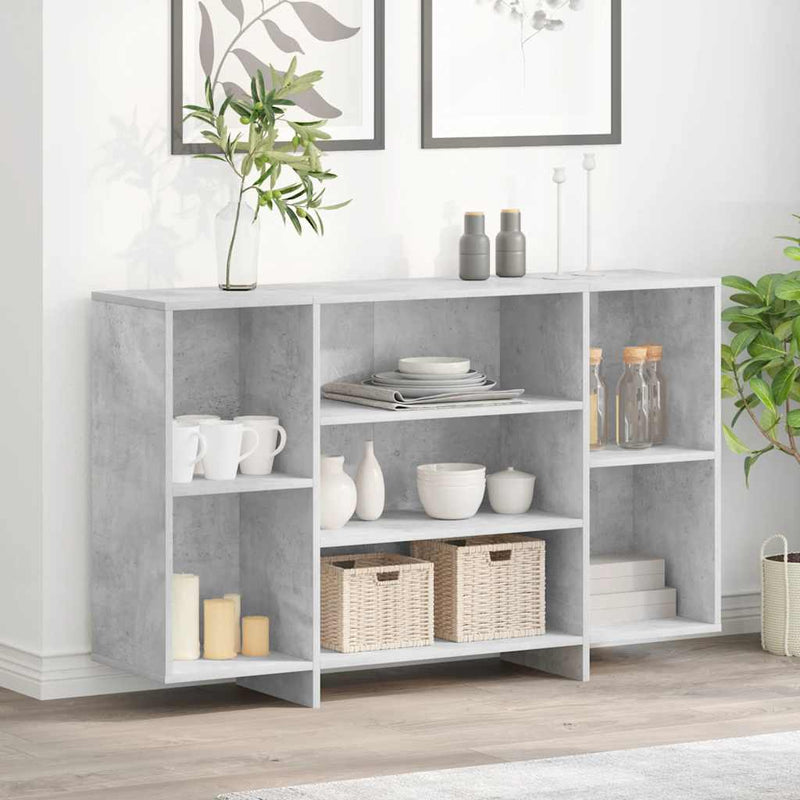 vidaXL betonszürke szerelt fa tálalószekrény 120x30x75 cm