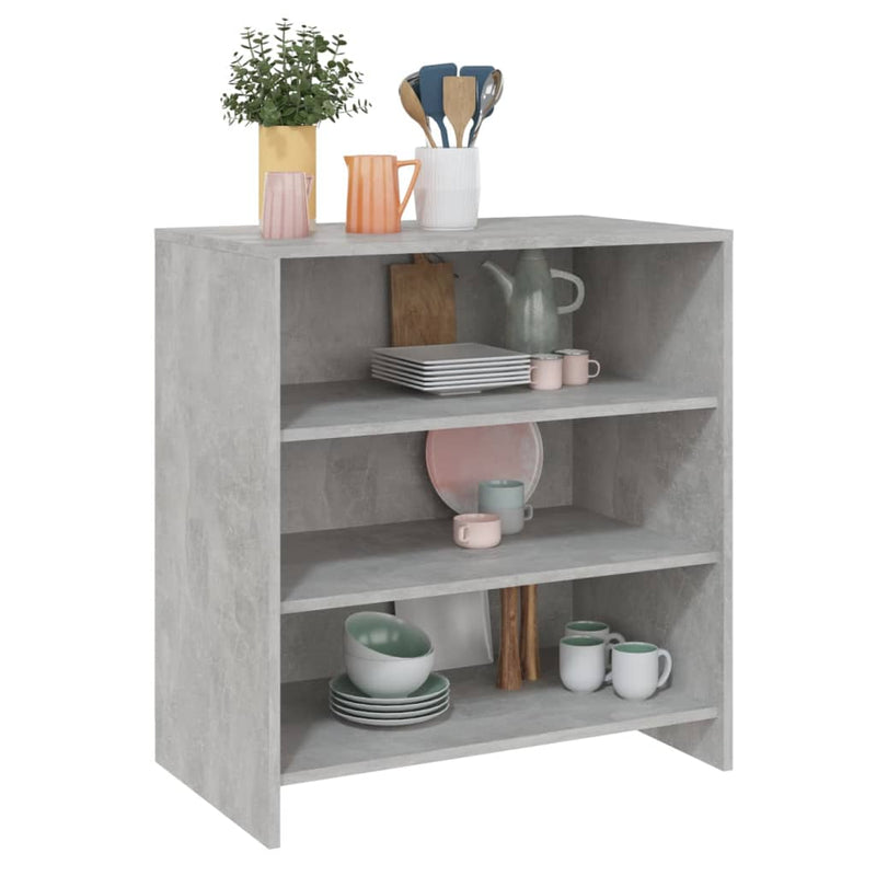 vidaXL betonszürke szerelt fa tálalószekrény 70x40,5x75 cm