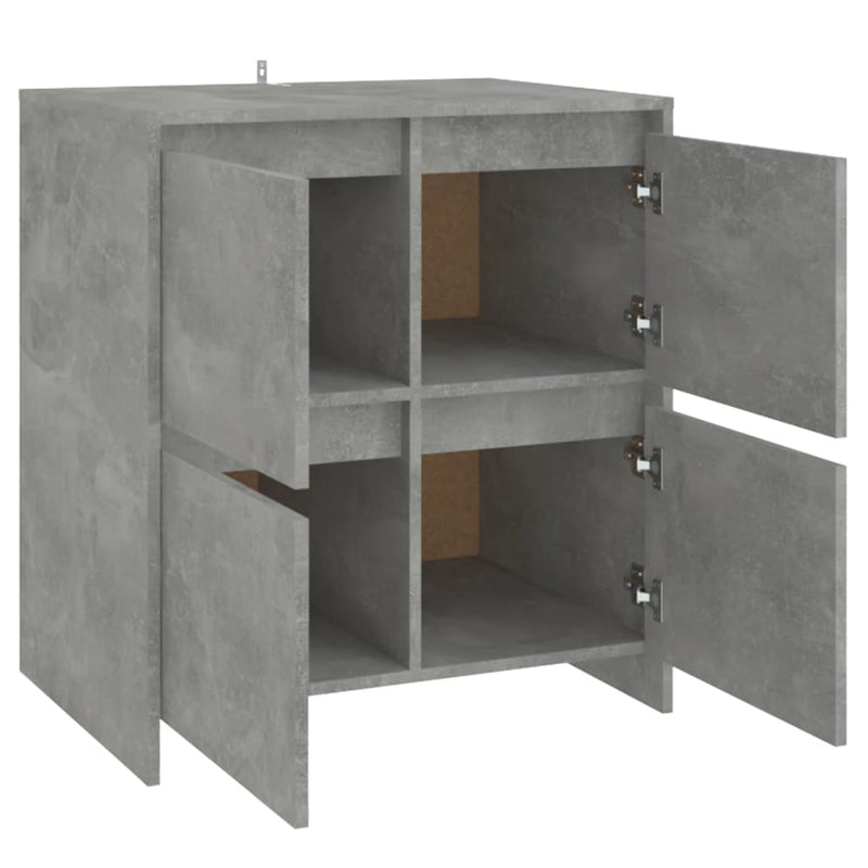 vidaXL betonszürke szerelt fa tálalószekrény 70x41x75 cm