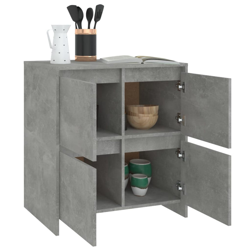 vidaXL betonszürke szerelt fa tálalószekrény 70x41x75 cm
