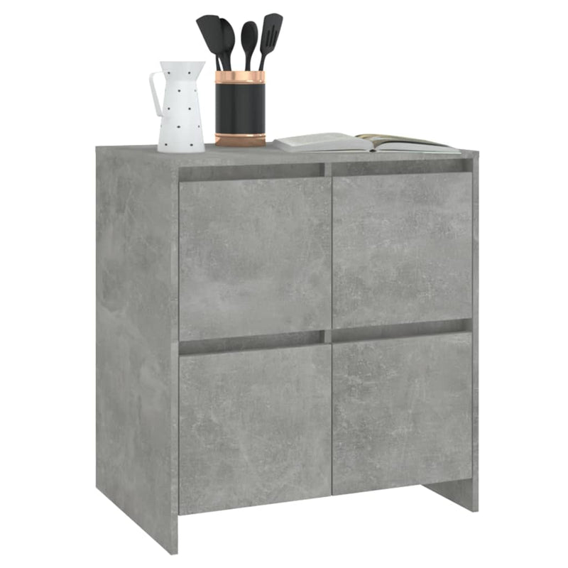 vidaXL betonszürke szerelt fa tálalószekrény 70x41x75 cm