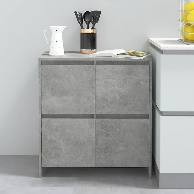 vidaXL betonszürke szerelt fa tálalószekrény 70x41x75 cm