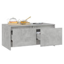 vidaXL betonszürke szerelt fa dohányzóasztal 90x50x41,5 cm