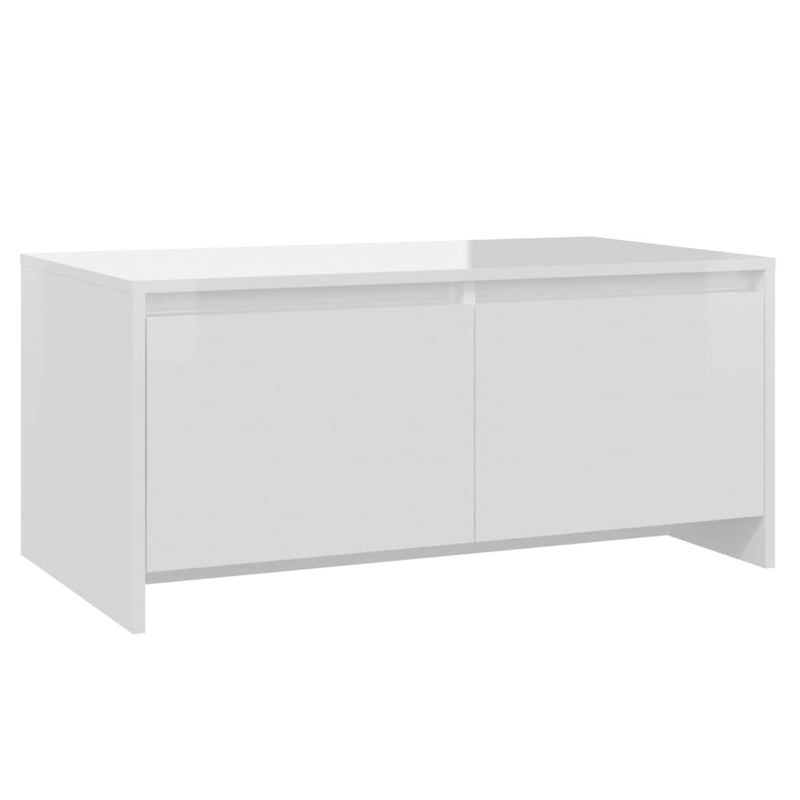 vidaXL magasfényű fehér szerelt fa dohányzóasztal 90x50x41,5 cm