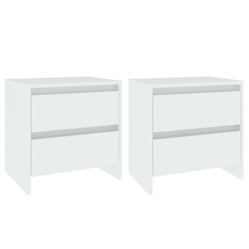 vidaXL 2 db fehér szerelt fa éjjeliszekrény 45 x 34,5 x 44,5 cm