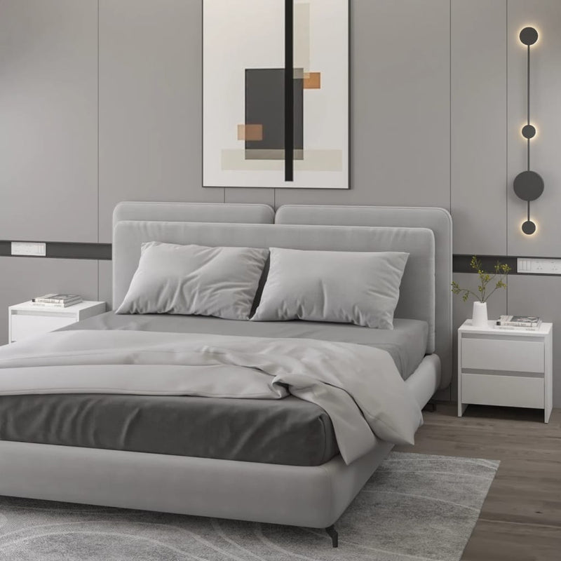 vidaXL 2 db fehér szerelt fa éjjeliszekrény 45 x 34,5 x 44,5 cm