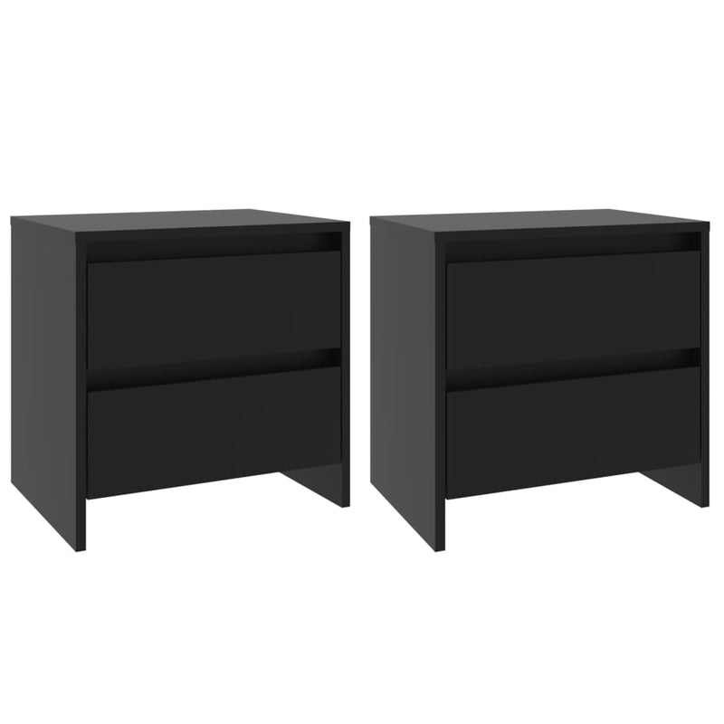 vidaXL 2 db fekete forgácslap éjjeliszekrény 45 x 34,5 x 44,5 cm