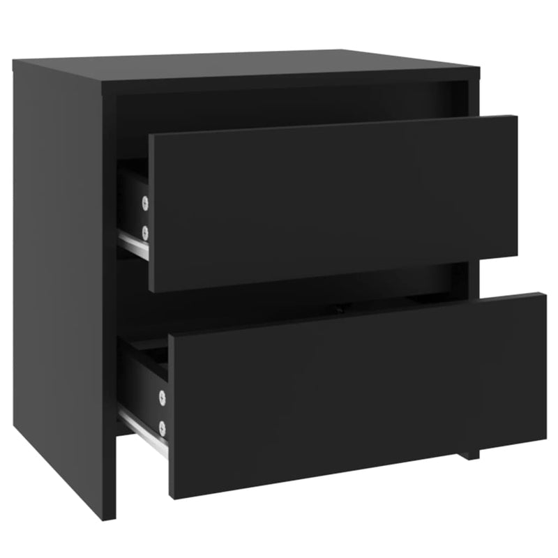 vidaXL 2 db fekete forgácslap éjjeliszekrény 45 x 34,5 x 44,5 cm