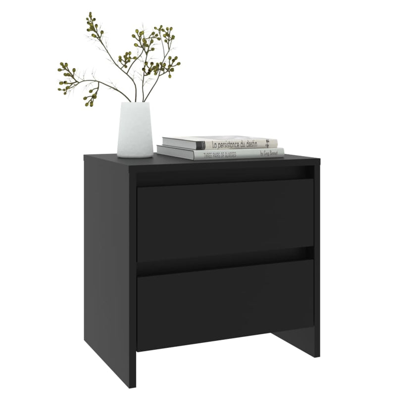 vidaXL 2 db fekete forgácslap éjjeliszekrény 45 x 34,5 x 44,5 cm
