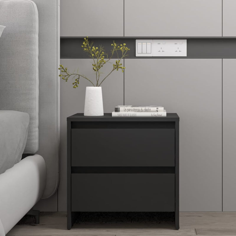 vidaXL 2 db fekete forgácslap éjjeliszekrény 45 x 34,5 x 44,5 cm