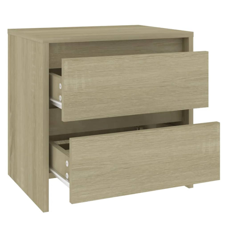 vidaXL 2 db sonoma tölgy szerelt fa éjjeliszekrény 45x34,5x44,5 cm