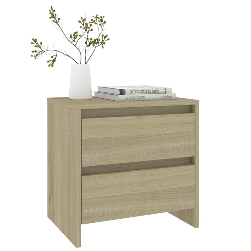 vidaXL 2 db sonoma tölgy szerelt fa éjjeliszekrény 45x34,5x44,5 cm