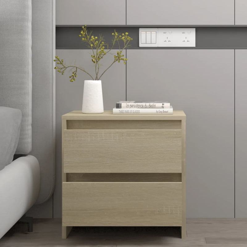 vidaXL 2 db sonoma tölgy szerelt fa éjjeliszekrény 45x34,5x44,5 cm