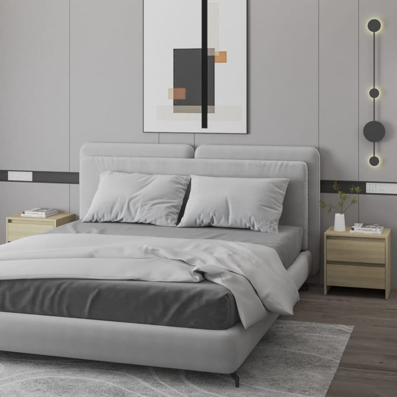 vidaXL 2 db sonoma tölgy szerelt fa éjjeliszekrény 45x34,5x44,5 cm