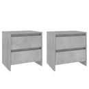 vidaXL 2 db betonszürke szerelt fa éjjeliszekrény 45x34,5x44,5 cm