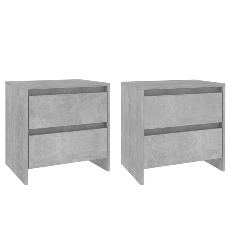 vidaXL 2 db betonszürke szerelt fa éjjeliszekrény 45x34,5x44,5 cm