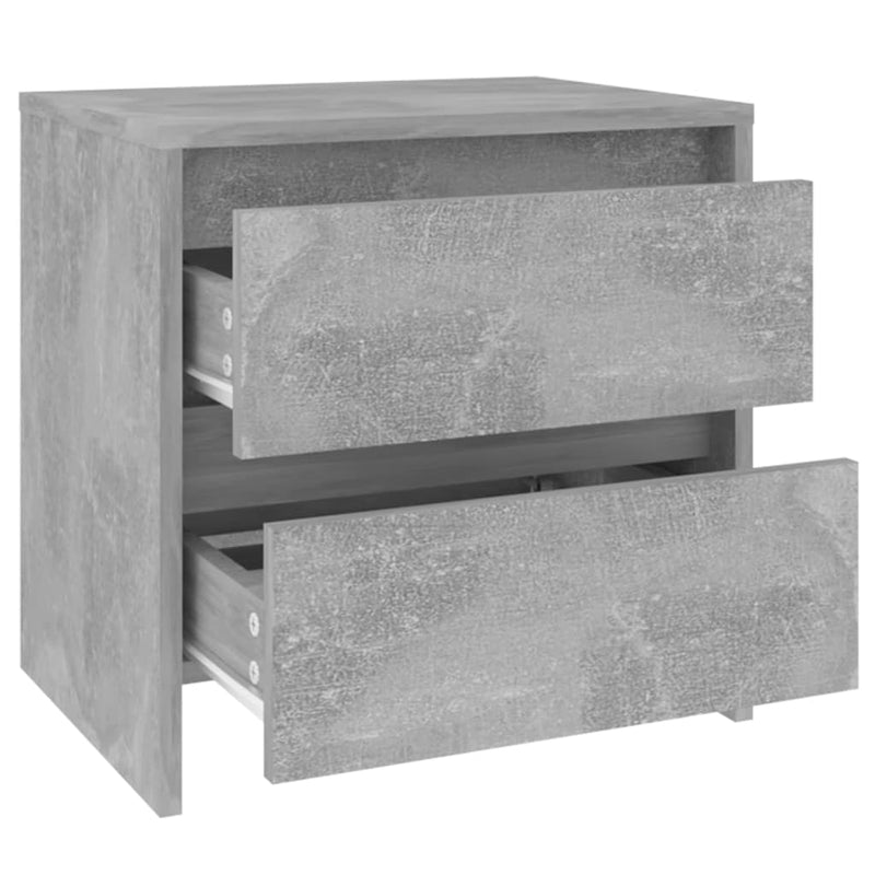 vidaXL 2 db betonszürke szerelt fa éjjeliszekrény 45x34,5x44,5 cm