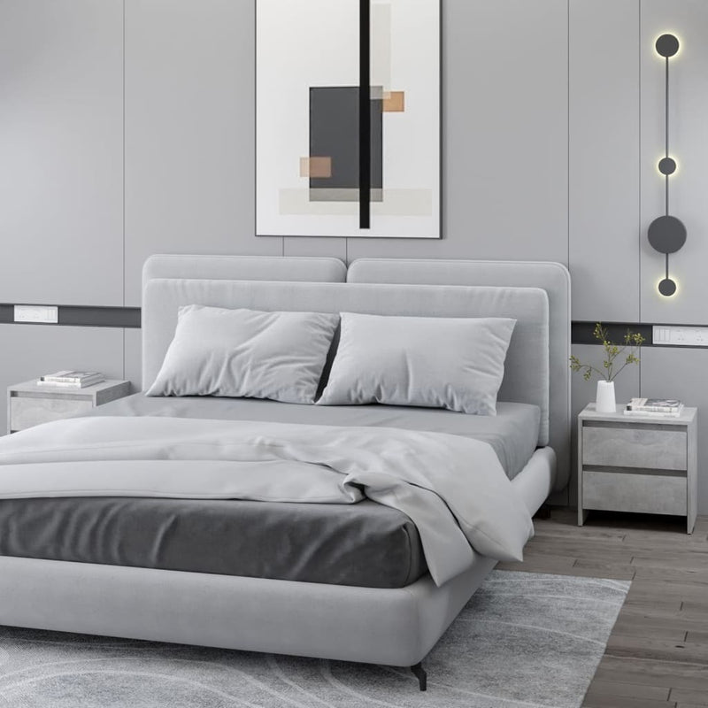 vidaXL 2 db betonszürke szerelt fa éjjeliszekrény 45x34,5x44,5 cm