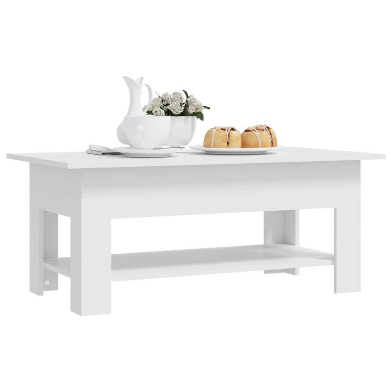 vidaXL fehér szerelt fa dohányzóasztal 102 x 55 x 42 cm