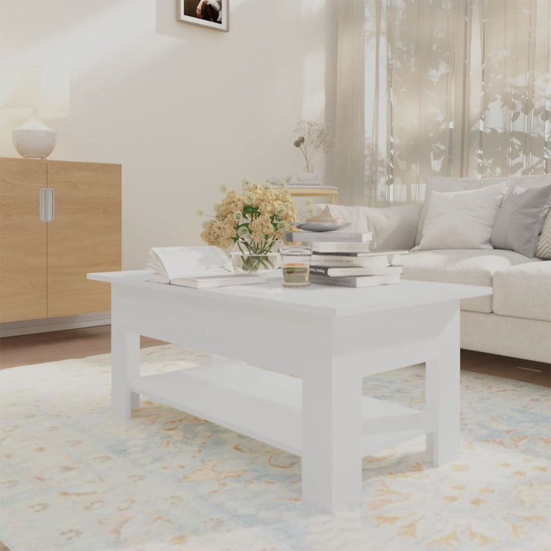 vidaXL fehér szerelt fa dohányzóasztal 102 x 55 x 42 cm