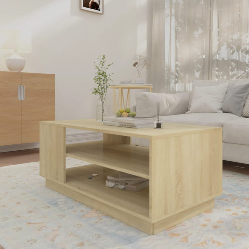 vidaXL sonoma tölgy színű szerelt fa dohányzóasztal 102x55x43 cm
