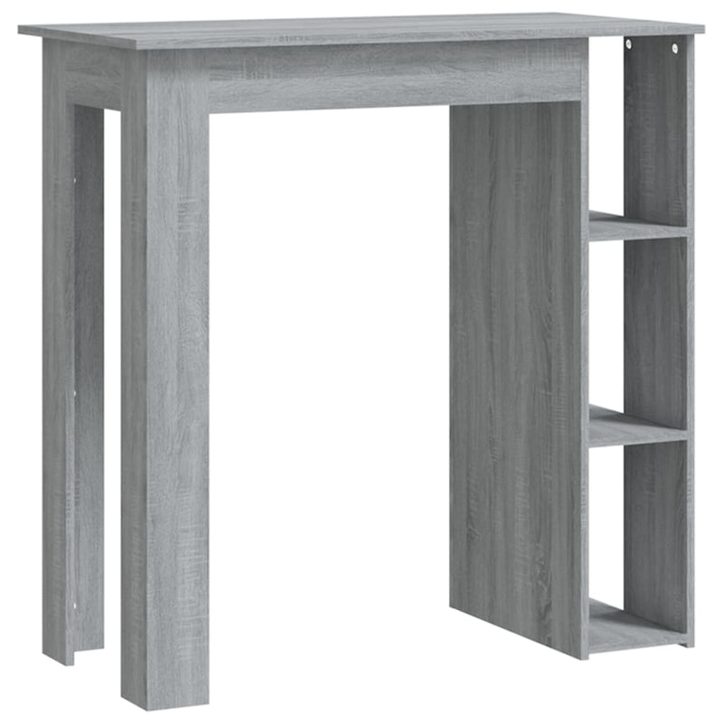vidaXL szürke sonoma szerelt fa bárasztal polccal 102 x 50 x 103,5 cm