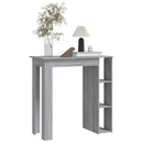 vidaXL szürke sonoma szerelt fa bárasztal polccal 102 x 50 x 103,5 cm