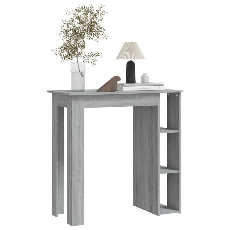 vidaXL szürke sonoma szerelt fa bárasztal polccal 102 x 50 x 103,5 cm