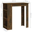 vidaXL füstös tölgy színű bárasztal tárolópolccal 102 x 50 x 103,5 cm