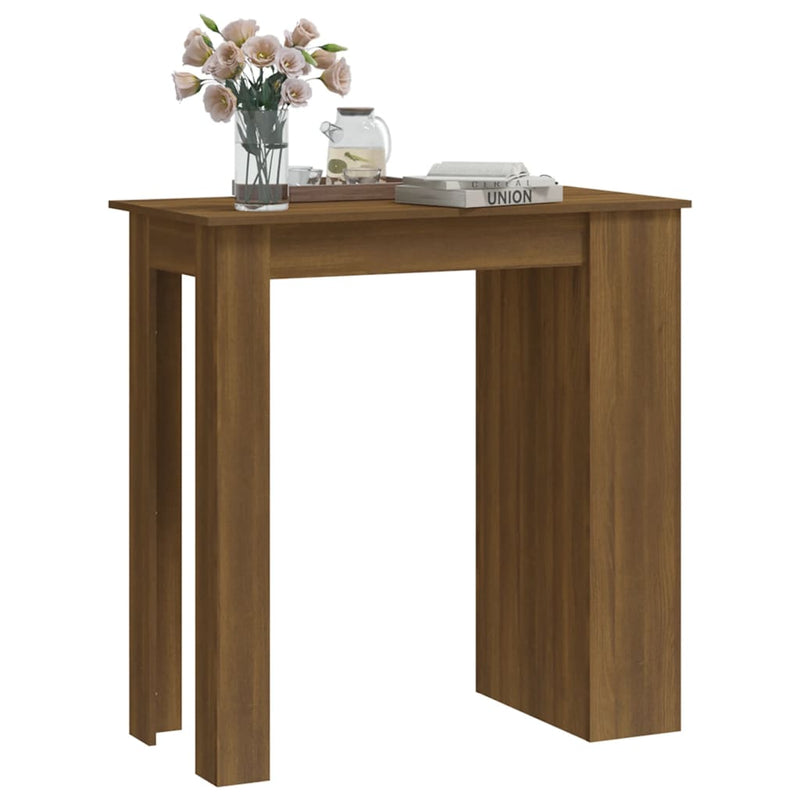 vidaXL barna tölgy színű bárasztal tárolópolccal 102 x 50 x 103,5 cm