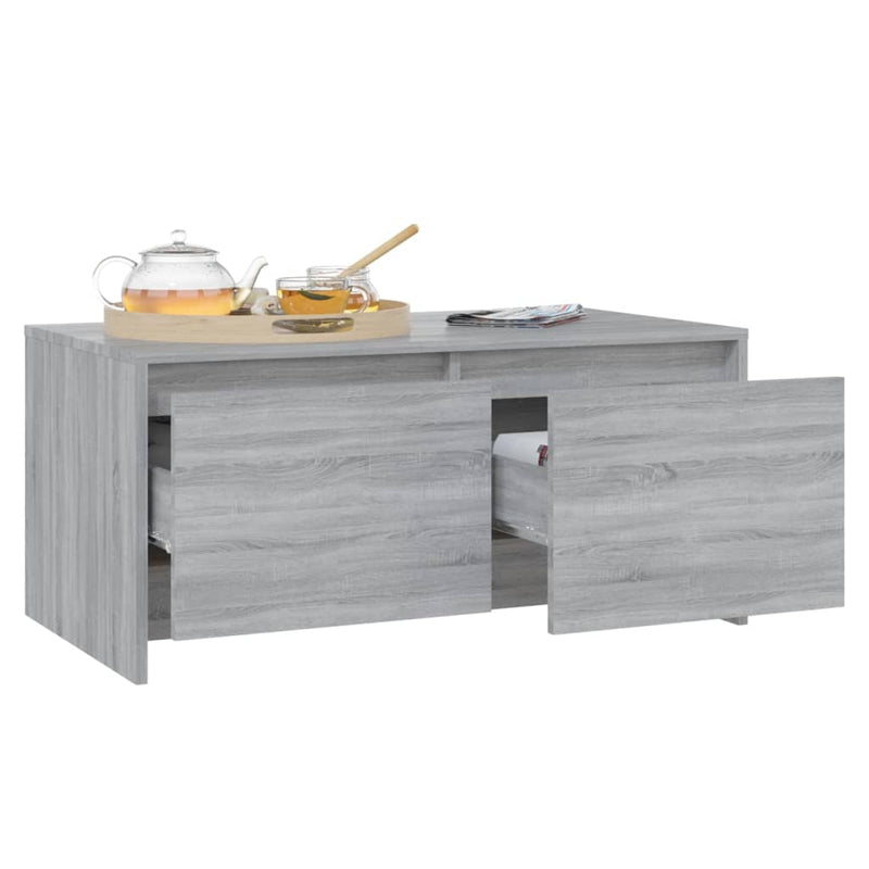 vidaXL szürke sonoma szerelt fa dohányzóasztal 90x50x41,5 cm