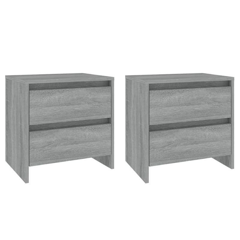 vidaXL 2 db szürke-sonoma színű éjjeliszekrény 45x34,5x44,5 cm