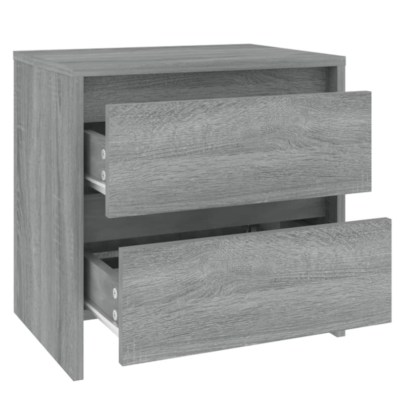 vidaXL 2 db szürke-sonoma színű éjjeliszekrény 45x34,5x44,5 cm
