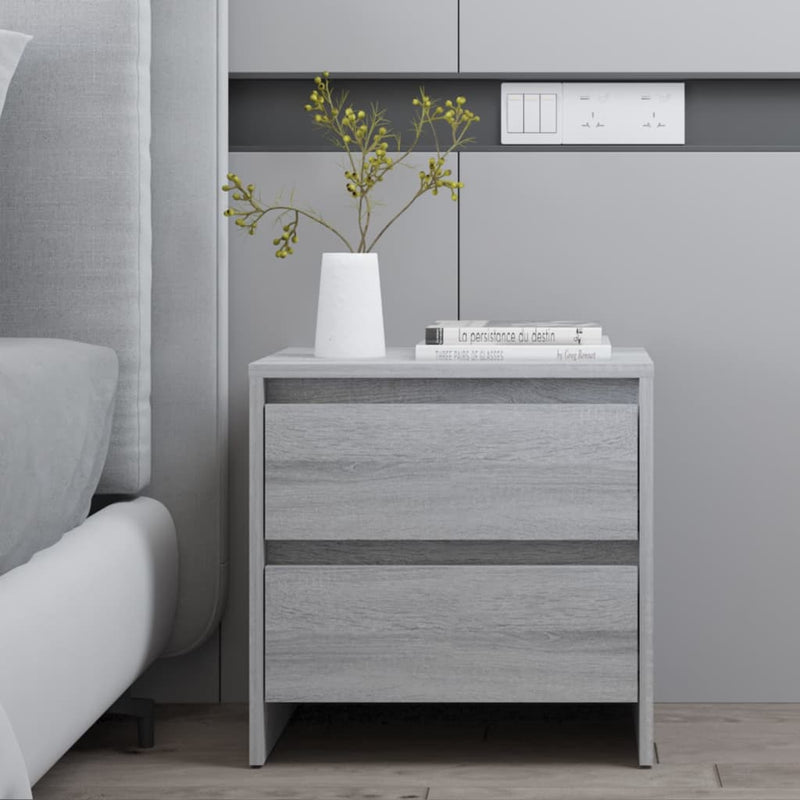 vidaXL 2 db szürke-sonoma színű éjjeliszekrény 45x34,5x44,5 cm