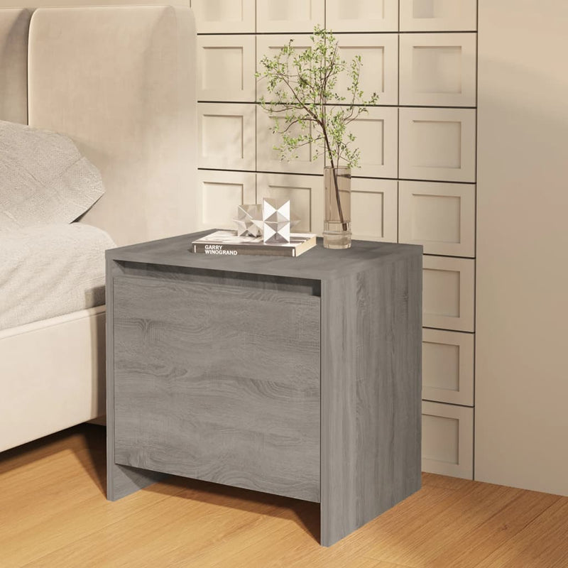 vidaXL szürke sonoma színű szerelt fa éjjeliszekrény 45x34x44,5 cm