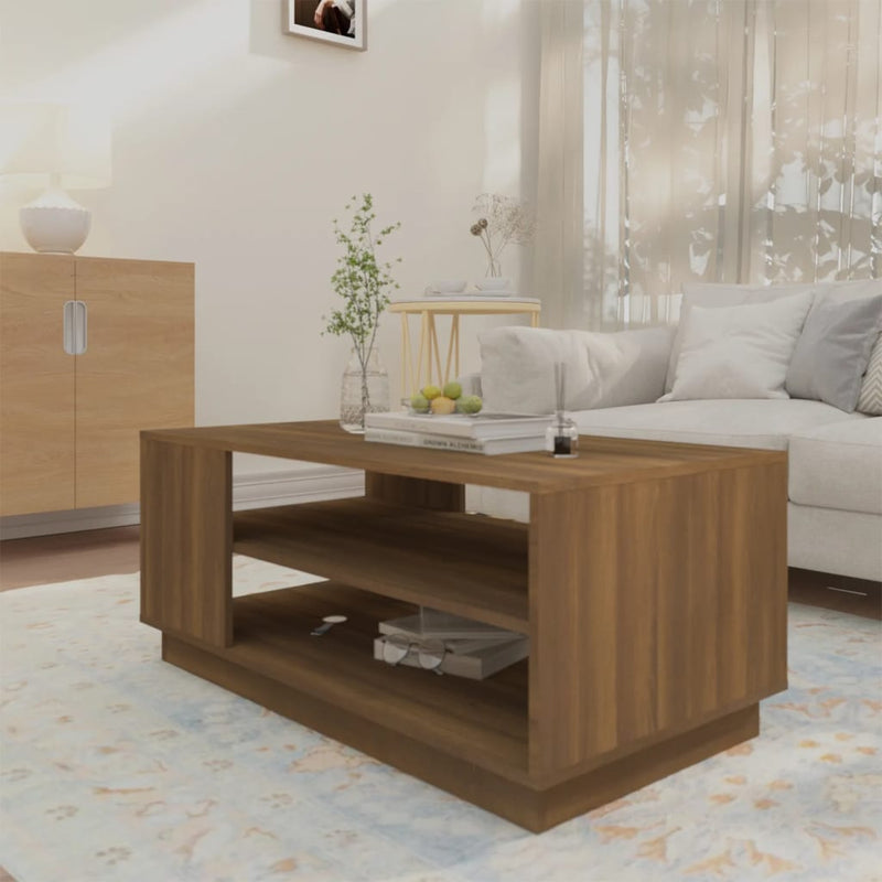 vidaXL barna tölgyszínű szerelt fa dohányzóasztal 102x55x43 cm
