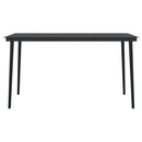 vidaXL fekete acél és üveg kerti étkezőasztal 140 x 70 x 74 cm