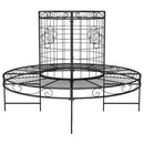 vidaXL fekete acél kör alakú fa körüli pad Ø137 cm