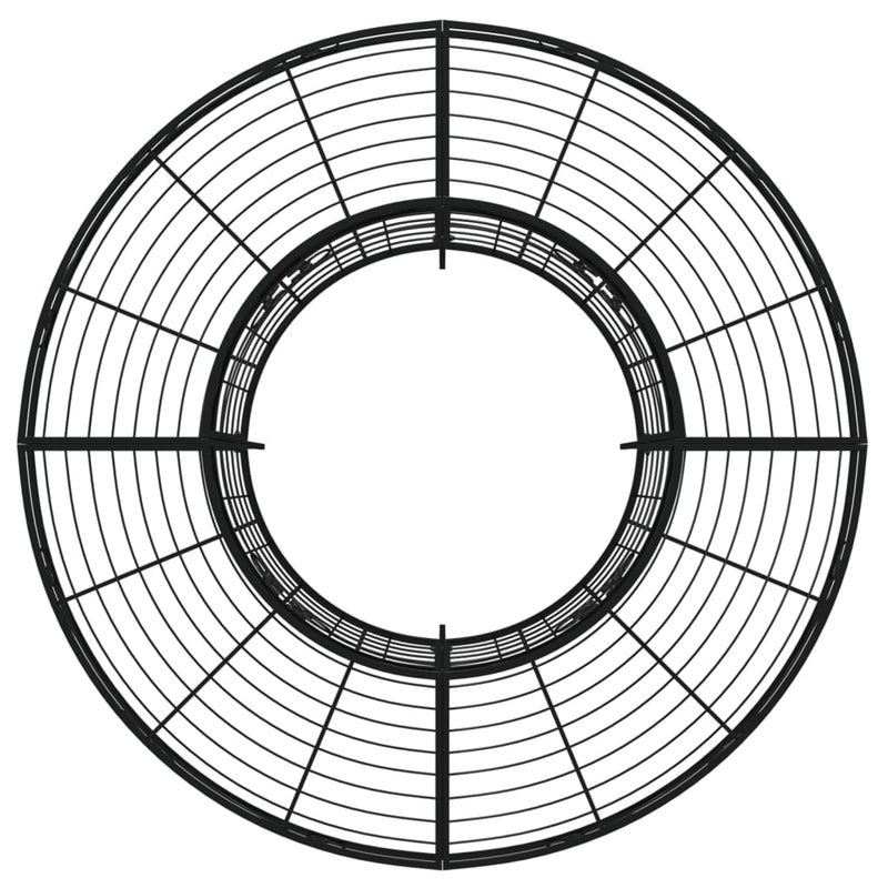 vidaXL fekete acél kör alakú fa körüli pad Ø137 cm
