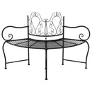 vidaXL fekete acél fa körüli pad 150 cm